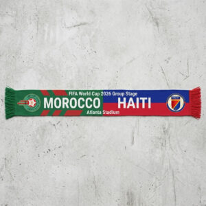 Global Soccer Event 2026 Morocco Vs Haiti Football Scarf Dual Colors