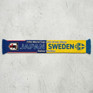 Global Soccer Event 2026 Japan Vs Sweden Football Scarf Split Design