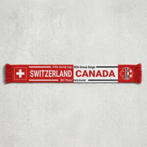Global Soccer Event 2026 Switzerland Vs Canada Football Scarf Fringed Ends