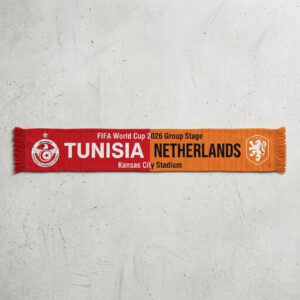 Global Soccer Event 2026 Tunisia Vs Netherlands Football Scarf Dual Crests