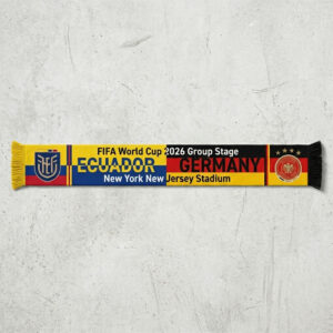 Global Soccer Event 2026 Ecuador Vs Germany Football Scarf Half Half