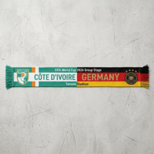 Global Soccer Event 2026 Côte D’Ivoire Vs Germany Football Scarf Two Tone