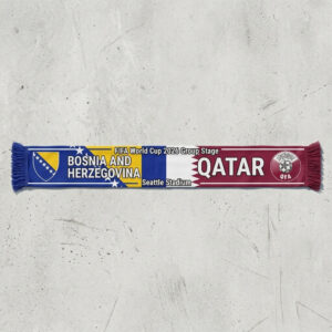 Global Soccer Event 2026 Bosnia And Herzegovina Vs Qatar Football Scarf Fringed Ends