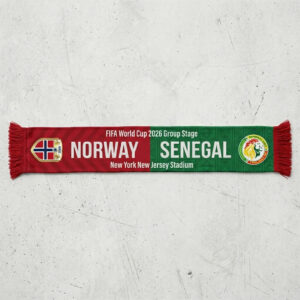 Global Soccer Event 2026 Norway Vs Senegal Football Scarf Commemorative Design