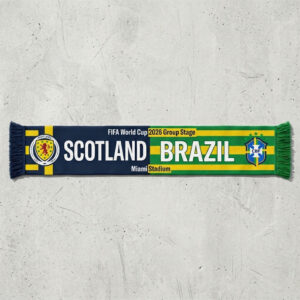 Global Soccer Event 2026 Scotland Vs Brazil Football Scarf Contrast Design