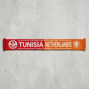 Global Soccer Event 2026 Tunisia Vs Netherlands Football Scarf Matchday Scarf
