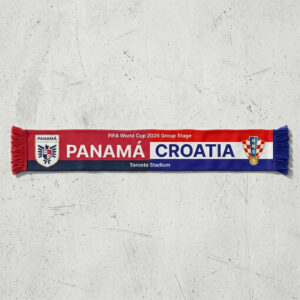 Global Soccer Event 2026 Panama Vs Croatia Football Scarf Bold Text