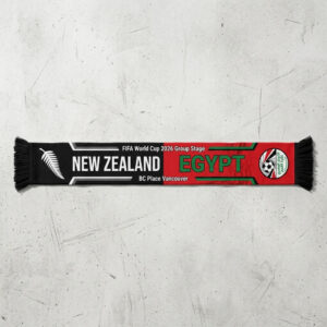 Global Soccer Event 2026 New Zealand Vs Egypt Football Scarf Vancouver Edition