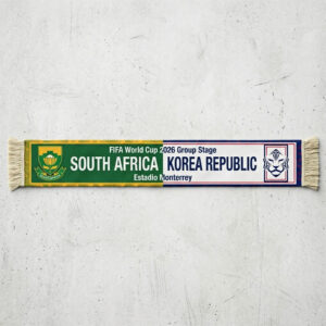 Global Soccer Event 2026 South Africa Vs Korea Republic Football Scarf Contrast Style