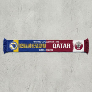 Global Soccer Event 2026 Bosnia And Herzegovina Vs Qatar Football Scarf Group Stage