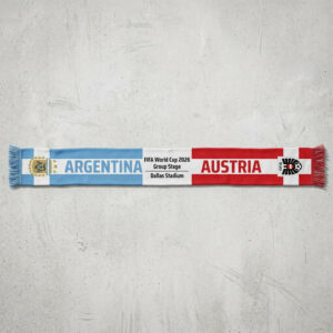 Global Soccer Event 2026 Argentina Vs Austria Football Scarf National Crests