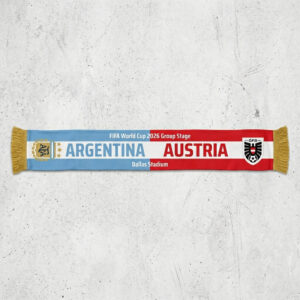 Global Soccer Event 2026 Argentina Vs Austria Football Scarf Vibrant Contrast