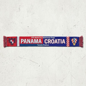 Global Soccer Event 2026 Panama Vs Croatia Football Scarf Iconic Logos