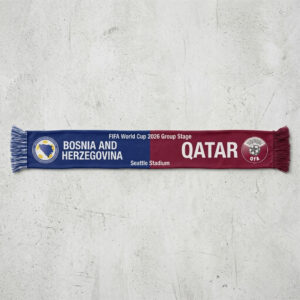 Global Soccer Event 2026 Bosnia And Herzegovina Vs Qatar Football Scarf Seattle Stadium
