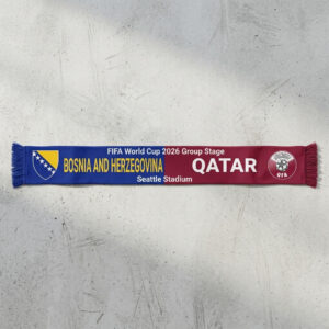 Global Soccer Event 2026 Bosnia And Herzegovina Vs Qatar Football Scarf Commemorative Edition