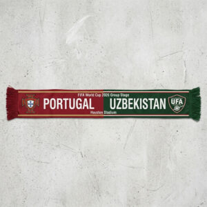 Global Soccer Event 2026 Portugal Vs Uzbekistan Football Scarf Double Sided