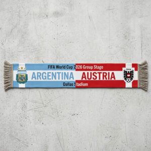 Global Soccer Event 2026 Argentina Vs Austria Football Scarf Classic Knit