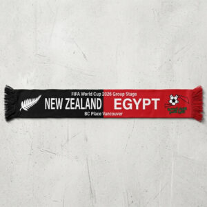 Global Soccer Event 2026 New Zealand Vs Egypt Football Scarf Split Design