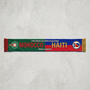 Global Soccer Event 2026 Morocco Vs Haiti Football Scarf Design