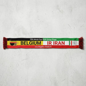 Global Soccer Event 2026 Belgium Vs IR Iran Football Scarf Los Angeles Edition