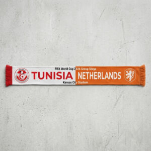Global Soccer Event 2026 Tunisia Vs Netherlands Football Scarf Team Logos