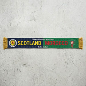 Global Soccer Event 2026 Scotland Vs Morocco Football Scarf Symmetrical Look
