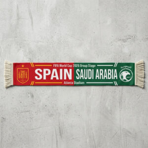 Global Soccer Event 2026 Spain Vs Saudi Arabia Football Scarf Dual Colors