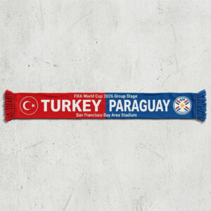 Global Soccer Event 2026 Turkey Vs Paraguay Football Scarf Half Design