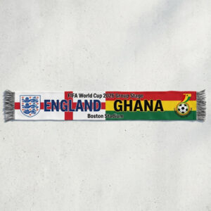 Global Soccer Event 2026 England Vs Ghana Football Scarf Bold Text