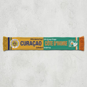 Global Soccer Event 2026 Curaçao Vs Côte d’Ivoire Football Scarf Team Logos