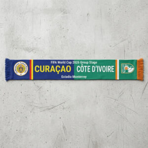 Global Soccer Event 2026 Curaçao Vs Côte d’Ivoire Football Scarf Monterey Edition