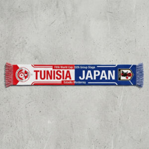 Global Soccer Event 2026 Tunisia Vs Japan Football Scarf Split Design