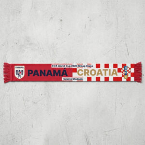 Global Soccer Event 2026 Panama Vs Croatia Football Scarf Checkered Pattern