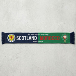 Global Soccer Event 2026 Scotland Vs Morocco Football Scarf Contrast Style