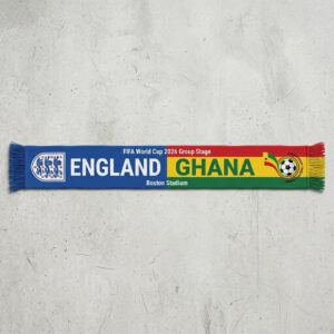 Global Soccer Event 2026 England Vs Ghana Football Scarf Half And Half