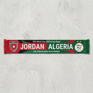 Global Soccer Event 2026 Jordan Vs Algeria Football Scarf Fringed Ends