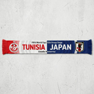 Global Soccer Event 2026 Tunisia Vs Japan Football Scarf Contrast Style