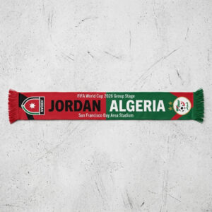 Global Soccer Event 2026 Jordan Vs Algeria Football Scarf Split Design