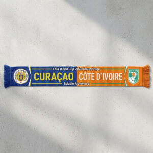 Global Soccer Event 2026 Curaçao Vs Côte d’Ivoire Football Scarf Fan Souvenir