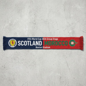 Global Soccer Event 2026 Scotland Vs Morocco Football Scarf Half Design