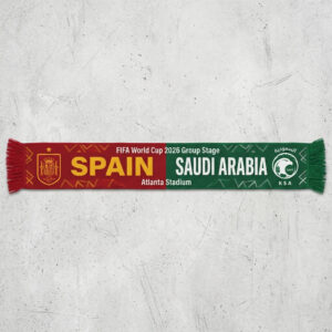 Global Soccer Event 2026 Spain Vs Saudi Arabia Football Scarf National Emblems