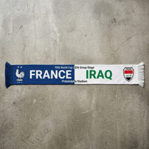 Global Soccer Event 2026 France Vs Iraq Football Scarf Split Design