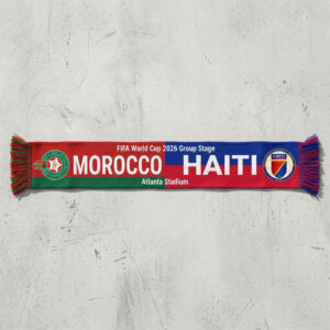 Global Soccer Event 2026 Morocco Vs Haiti Football Scarf Knitted Texture