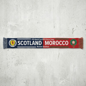 Global Soccer Event 2026 Scotland Vs Morocco Football Scarf Boston Edition