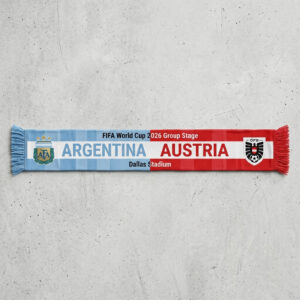 Global Soccer Event 2026 Argentina Vs Austria Football Scarf Dual Colors