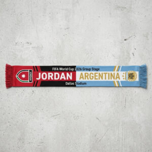 Global Soccer Event 2026 Jordan Vs Argentina Football Scarf Iconic Soccer Clash