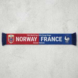 Global Soccer Event 2026 Norway Vs France Football Scarf Gameday Knit