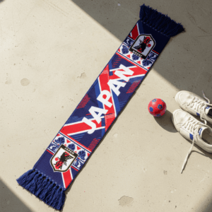 Japan Scarf Global Soccer Event 2026 Clean Text Contrast