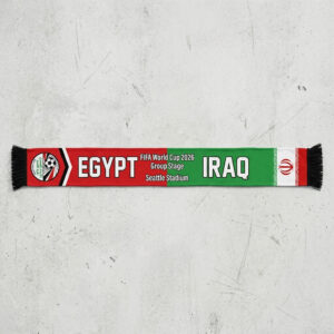 Global Soccer Event 2026 Egypt Vs Iraq Football Scarf Dual Fringe