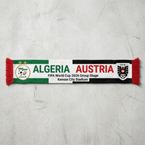 Global Soccer Event 2026 Algeria Vs Austria Football Scarf Knit Fabric